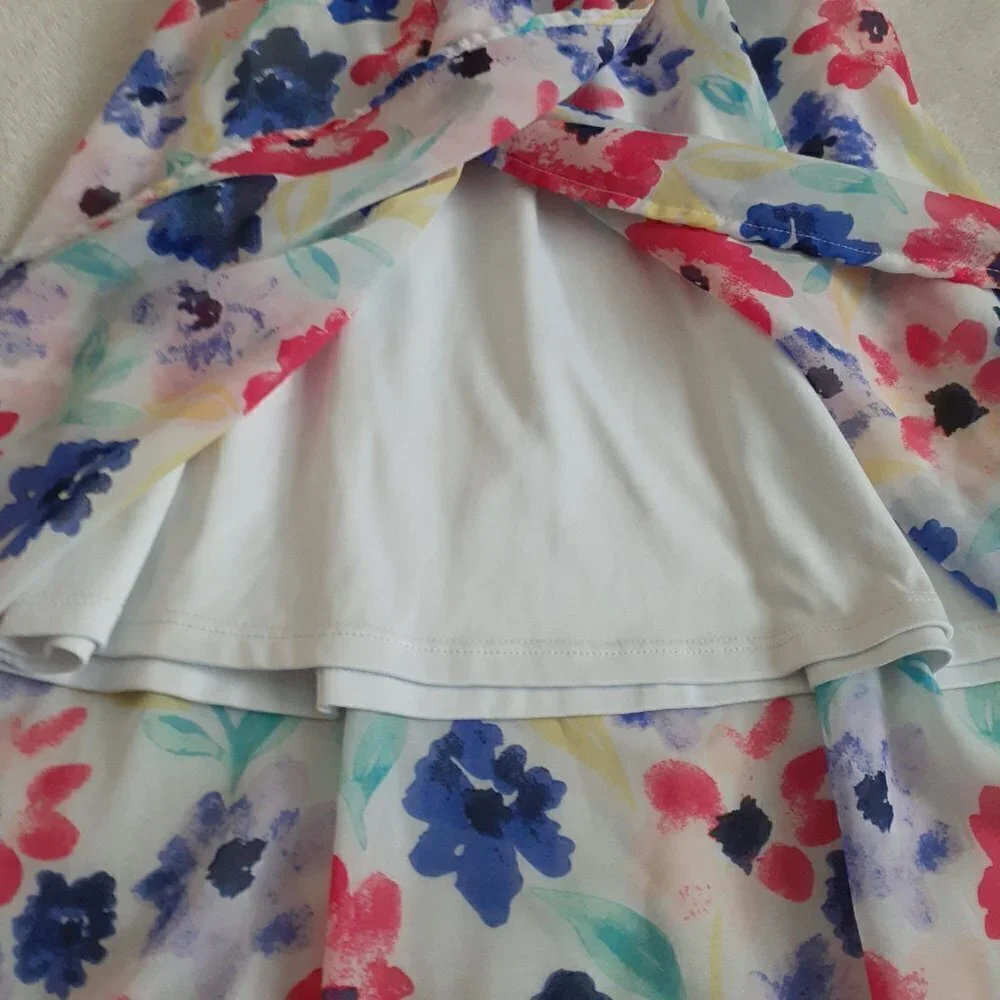 Wonder Nation Girl's Size M (7-8) Blue White Floral Lace Sheer Dress - Picture 5 of 10